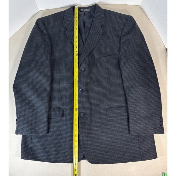 Palo Savino Rome Milan Men’s Blue Textured Wool Blend Blazer Jacket 48R 2 Button - Picture 3 of 15